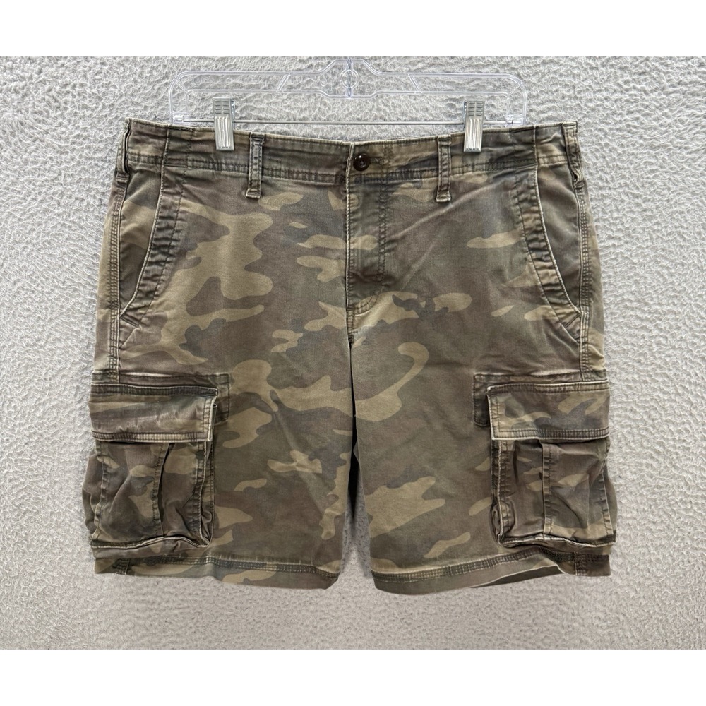 Gap Shorts Mens 35 Camouflage Cargo Stretch Woodland Camo Workwear Grunge Skater